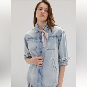 Pilcro Drapey Denim Shirt Jacket